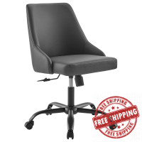 Modway EEI-4372-BLK-GRY Black Gray Designate Swivel Vegan Leather Office Chair