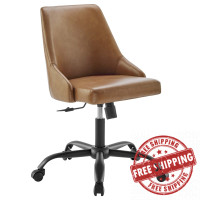 Modway EEI-4372-BLK-TAN Black Tan Designate Swivel Vegan Leather Office Chair