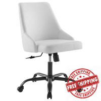Modway EEI-4372-BLK-WHI Black White Designate Swivel Vegan Leather Office Chair