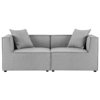 Modway EEI-4377-GRY Gray Saybrook Outdoor Patio Upholstered 2-Piece Sectional Sofa Loveseat