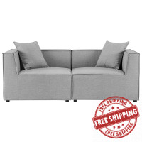 Modway EEI-4377-GRY Gray Saybrook Outdoor Patio Upholstered 2-Piece Sectional Sofa Loveseat