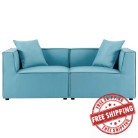 Modway EEI-4377-TUR Turquoise Saybrook Outdoor Patio Upholstered 2-Piece Sectional Sofa Loveseat