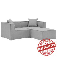 Modway EEI-4378-GRY Gray Saybrook Outdoor Patio Upholstered Loveseat and Ottoman Set