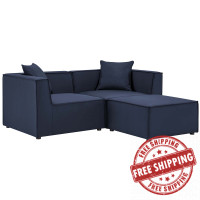 Modway EEI-4378-NAV Navy Saybrook Outdoor Patio Upholstered Loveseat and Ottoman Set