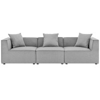 Modway EEI-4379-GRY Gray Saybrook Outdoor Patio Upholstered 3-Piece Sectional Sofa