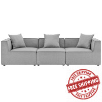 Modway EEI-4379-GRY Gray Saybrook Outdoor Patio Upholstered 3-Piece Sectional Sofa