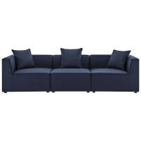 Modway EEI-4379-NAV Navy Saybrook Outdoor Patio Upholstered 3-Piece Sectional Sofa