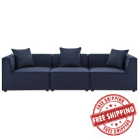 Modway EEI-4379-NAV Navy Saybrook Outdoor Patio Upholstered 3-Piece Sectional Sofa