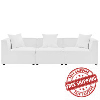 Modway EEI-4379-WHI White Saybrook Outdoor Patio Upholstered 3-Piece Sectional Sofa