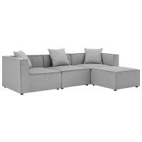 Modway EEI-4380-GRY Gray Saybrook Outdoor Patio Upholstered 4-Piece Sectional Sofa