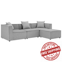 Modway EEI-4380-GRY Gray Saybrook Outdoor Patio Upholstered 4-Piece Sectional Sofa