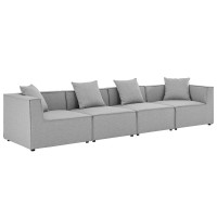 Modway EEI-4381-GRY Gray Saybrook Outdoor Patio Upholstered 4-Piece Sectional Sofa