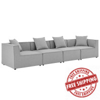Modway EEI-4381-GRY Gray Saybrook Outdoor Patio Upholstered 4-Piece Sectional Sofa
