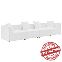 Modway EEI-4381-WHI White Saybrook Outdoor Patio Upholstered 4-Piece Sectional Sofa