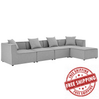Modway EEI-4382-GRY Gray Saybrook Outdoor Patio Upholstered 5-Piece Sectional Sofa