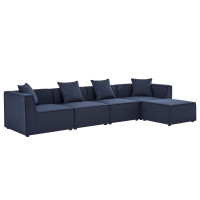 Modway EEI-4382-NAV Navy Saybrook Outdoor Patio Upholstered 5-Piece Sectional Sofa