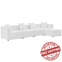 Modway EEI-4382-WHI White Saybrook Outdoor Patio Upholstered 5-Piece Sectional Sofa