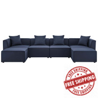 Modway EEI-4383-NAV Navy Saybrook Outdoor Patio Upholstered 6-Piece Sectional Sofa