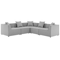 Modway EEI-4384-GRY Gray Saybrook Outdoor Patio Upholstered 5-Piece Sectional Sofa