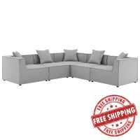 Modway EEI-4384-GRY Gray Saybrook Outdoor Patio Upholstered 5-Piece Sectional Sofa