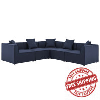 Modway EEI-4384-NAV Navy Saybrook Outdoor Patio Upholstered 5-Piece Sectional Sofa