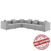 Modway EEI-4385-GRY Gray Saybrook Outdoor Patio Upholstered 6-Piece Sectional Sofa