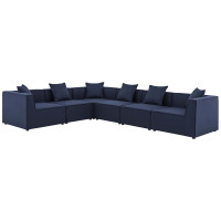 Modway EEI-4385-NAV Navy Saybrook Outdoor Patio Upholstered 6-Piece Sectional Sofa