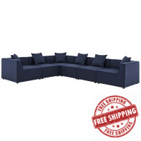 Modway EEI-4385-NAV Navy Saybrook Outdoor Patio Upholstered 6-Piece Sectional Sofa