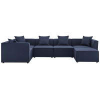 Modway EEI-4386-NAV Navy Saybrook Outdoor Patio Upholstered 6-Piece Sectional Sofa