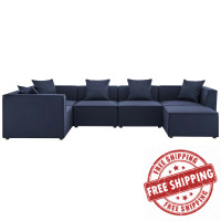 Modway EEI-4386-NAV Navy Saybrook Outdoor Patio Upholstered 6-Piece Sectional Sofa