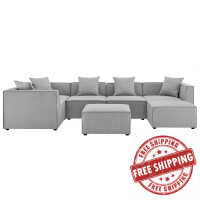Modway EEI-4387-GRY Gray Saybrook Outdoor Patio Upholstered 7-Piece Sectional Sofa