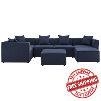 Modway EEI-4387-NAV Navy Saybrook Outdoor Patio Upholstered 7-Piece Sectional Sofa