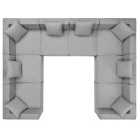 Modway EEI-4388-GRY Gray Saybrook Outdoor Patio Upholstered 8-Piece Sectional Sofa