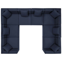Modway EEI-4388-NAV Navy Saybrook Outdoor Patio Upholstered 8-Piece Sectional Sofa