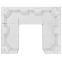 Modway EEI-4388-WHI White Saybrook Outdoor Patio Upholstered 8-Piece Sectional Sofa