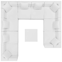Modway EEI-4389-WHI White Saybrook Outdoor Patio Upholstered 10-Piece Sectional Sofa