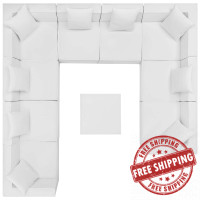 Modway EEI-4389-WHI White Saybrook Outdoor Patio Upholstered 10-Piece Sectional Sofa