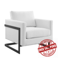 Modway EEI-4391-BLK-WHI Black White Posse Upholstered Fabric Accent Chair