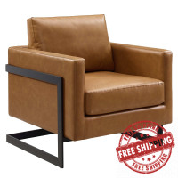 Modway EEI-4392-BLK-TAN Black Tan Posse Vegan Leather Accent Chair