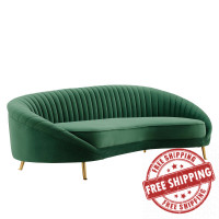 Modway EEI-4405-EME Emerald Camber Channel Tufted Performance Velvet Sofa