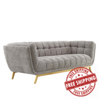 Modway EEI-4410-LGR Light Gray Bestow Crushed Performance Velvet Sofa