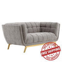 Modway EEI-4411-LGR Light Gray Bestow Crushed Performance Velvet Loveseat