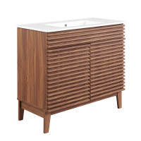Modway EEI-4437-WAL-WHI Walnut White Render 36