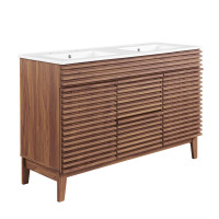 Modway EEI-4441-WAL-WHI Walnut White Render 48