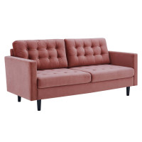 Modway EEI-4444-DUS Exalt Tufted Performance Velvet Sofa Dusty Rose
