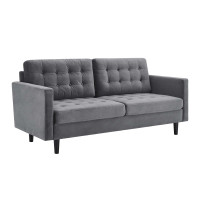 Modway EEI-4444-GRY Exalt Tufted Performance Velvet Sofa Gray