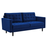 Modway EEI-4444-NAV Exalt Tufted Performance Velvet Sofa Navy
