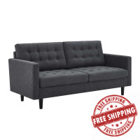 Modway EEI-4445-CHA Exalt Tufted Fabric Sofa Charcoal