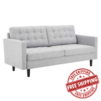 Modway EEI-4445-LGR Exalt Tufted Fabric Sofa Light Gray