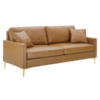 Modway EEI-4448-TAN Tan Juliana Vegan Leather Sofa